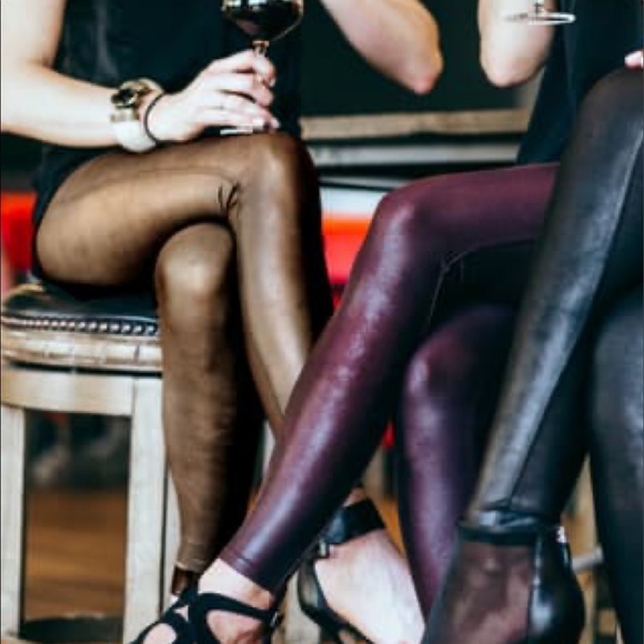 Spanx Faux Leather Leggings in Color Bronze Metal - Picture 1 of 6